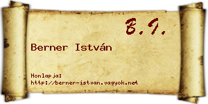 Berner István névjegykártya